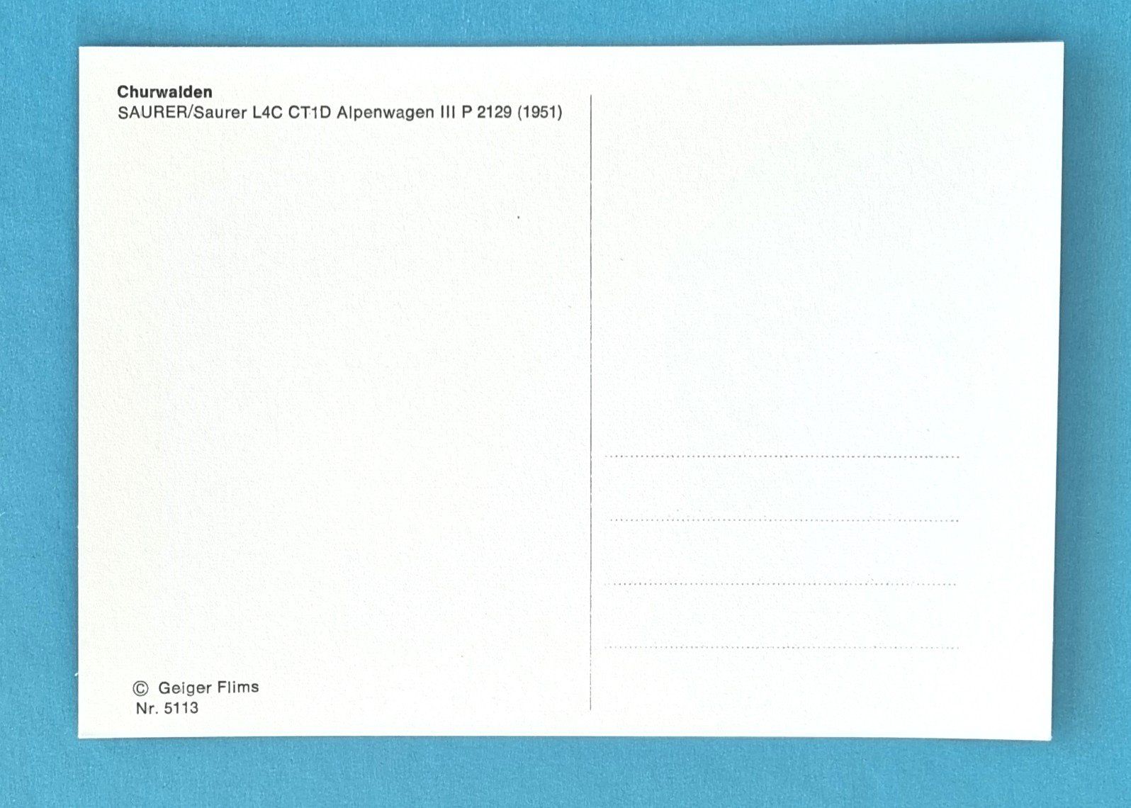 Cartoline postali: Churwalden - Postauto SAURER – Usato da Rothrist venduto da RROENK 1