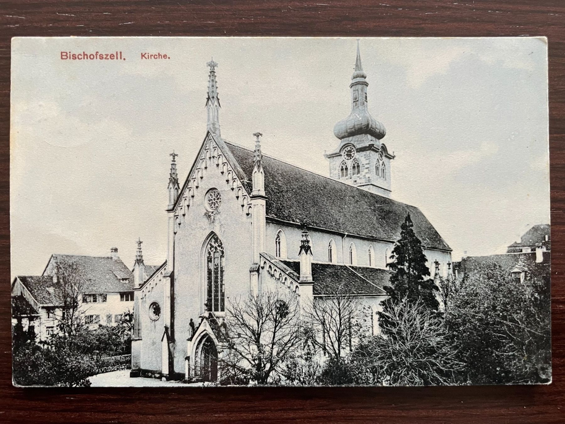 Cartoline postali: BISCHOFSZELL Kirche, STABSTEMPEL SCHWEIZERHOLZ, 1909 – Usato da Wald ZH venduto da TLILEF