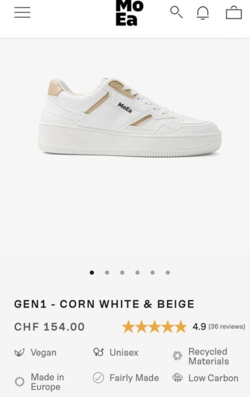 Moea Scarpe da uomo: MoEa Sneaker weiss/beige Gr. 40 – Nuovo (secondo la descrizione) da Zürich venduto da cremiska