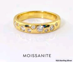 Bague argent avec diamants de moissanite certifiés GRA