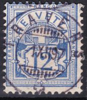 Vollstempel Travers NE auf Kreuz/Wertziffer 1897