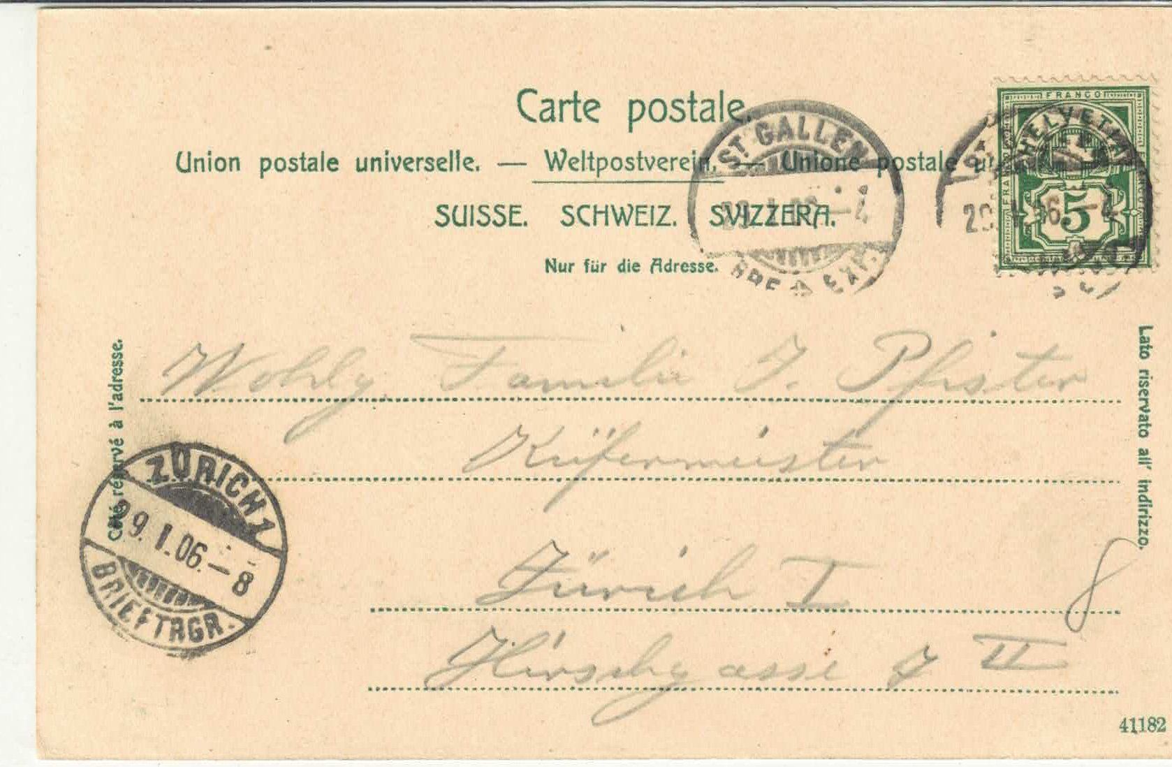 Cartes postales: St. Gallen - Teilansicht - Litho – D'occasion à Ettingen par Kartenplanet 1
