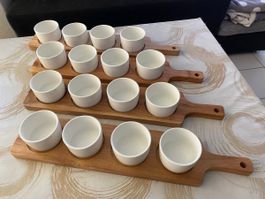 Tapas-Set aus Holz mit Schälchen - Ideal für den Apéro
