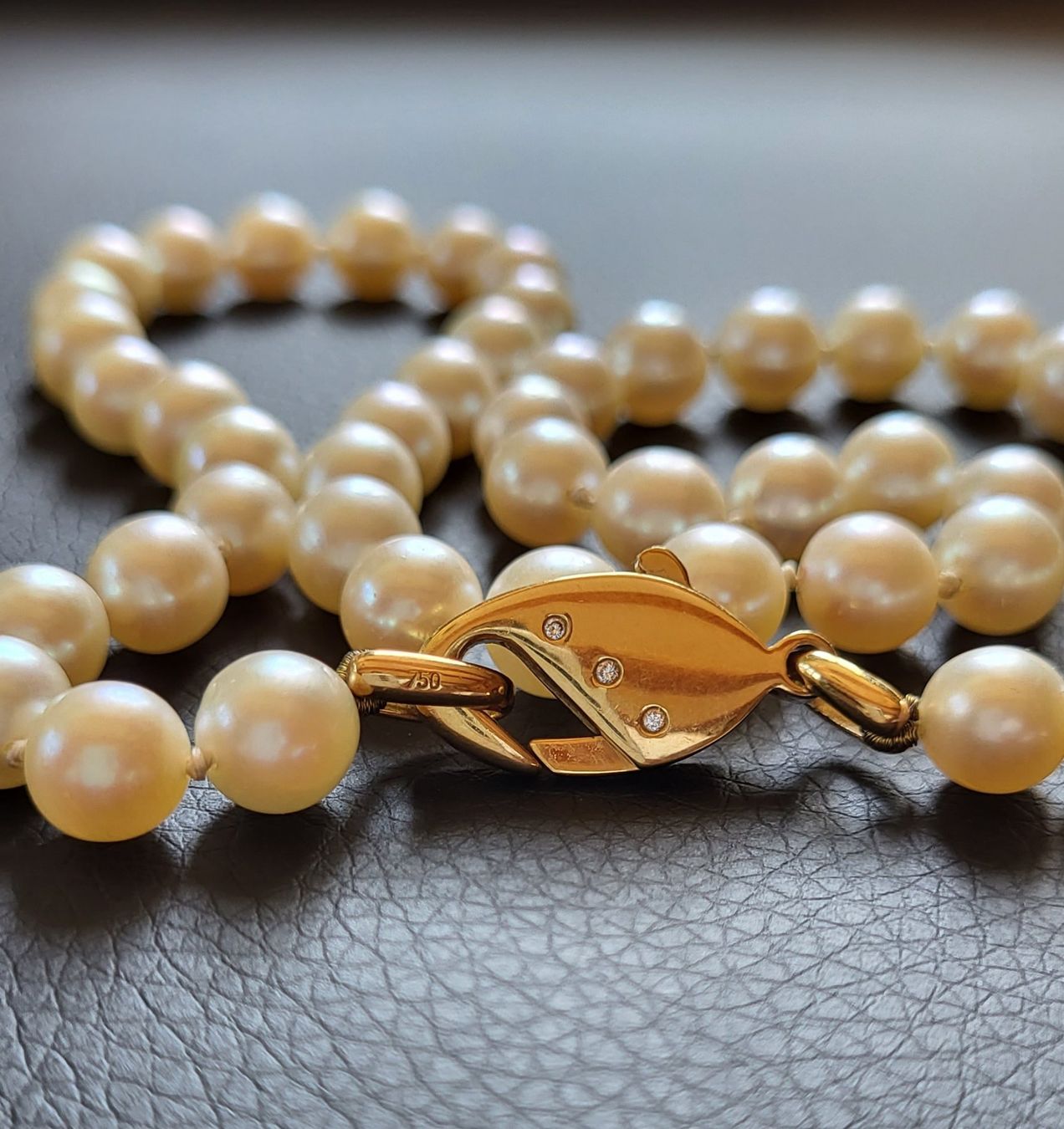 Catenine: Gold 750 Perlen Collier Mit Diamanten – Usato da Wald ZH venduto da Dasilver 4