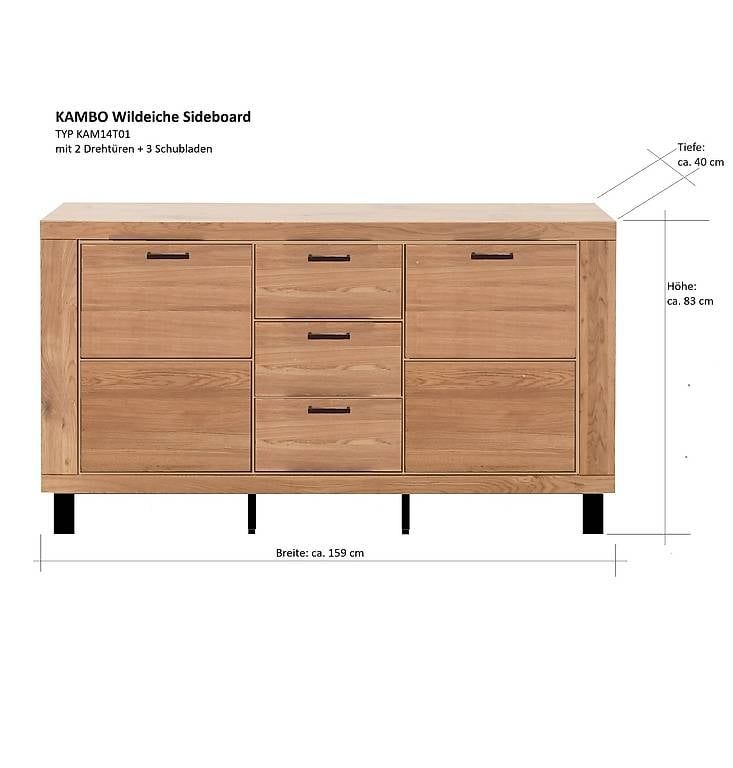 Commodes: Kambo 01 Wildeiche Sideboard 159 cm – Neuf (Voir description) à Lichtensteig par pascalporchet 4