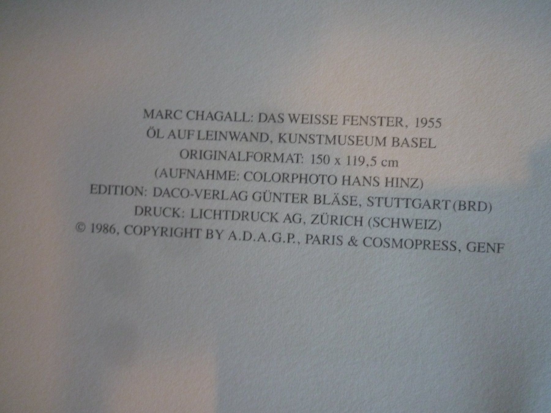 Foto & Immagini: Marc Chagall "das weisse Fenster", Kunstdruck 1955 – Usato da Egg b. Zürich venduto da MissMarple2 4