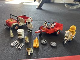 Playmobil vintage 1981, Jeep Valvoline avec sa remorque!