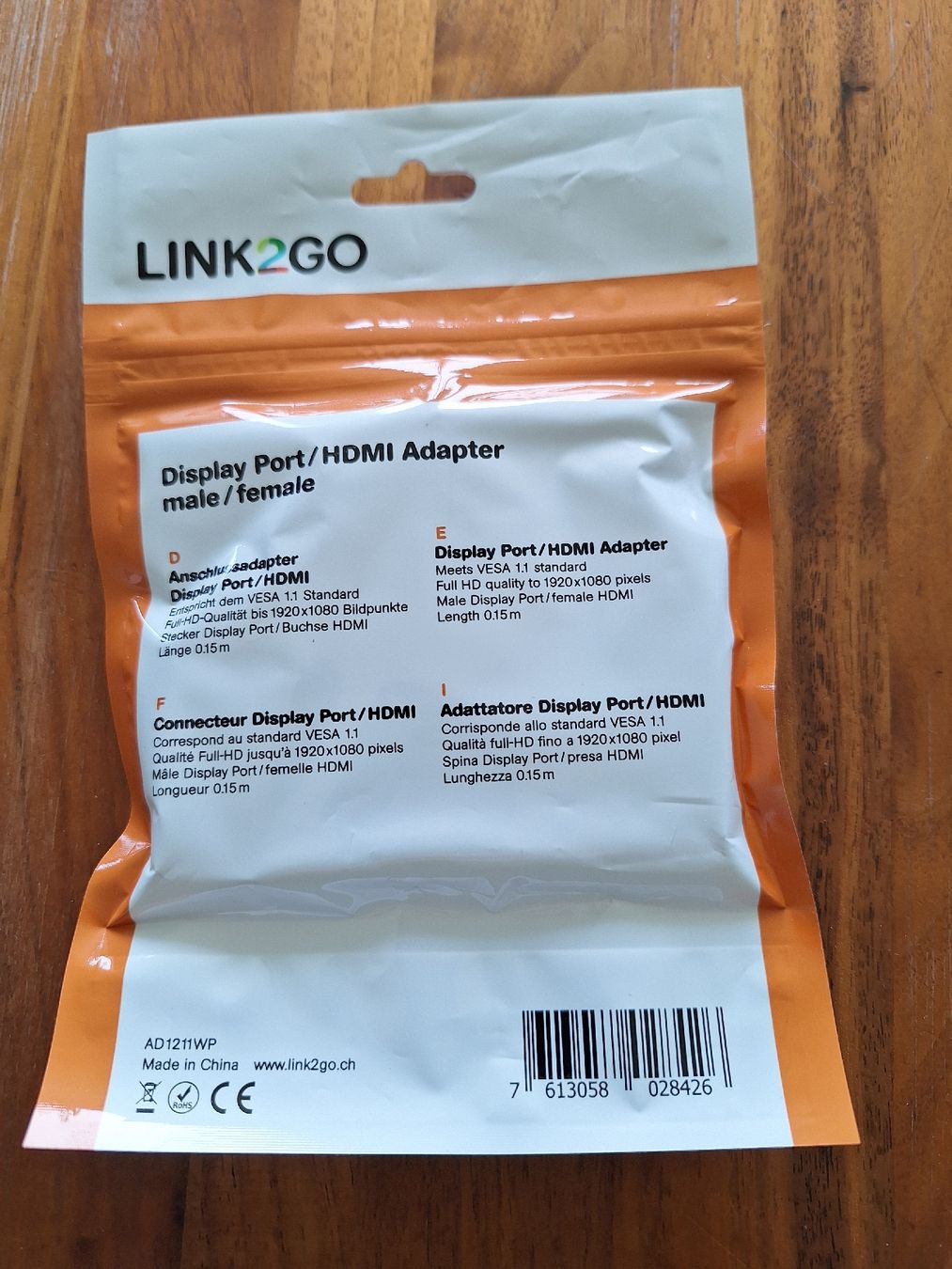 Unità & Adattatore: Link2go DisplayPort/HDMI Adapter, 15cm – Nuovo e nell'imballaggio originale da Goldach venduto da Pw1427 1