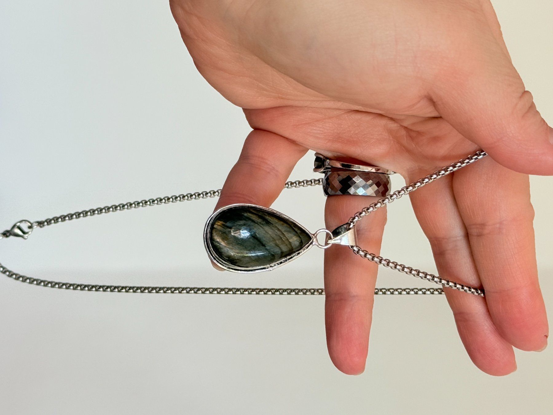 Catenine: Collier Labradorite, neuf, jamais porté! – Nuovo e nell'imballaggio originale da Genève venduto da AWWA 9