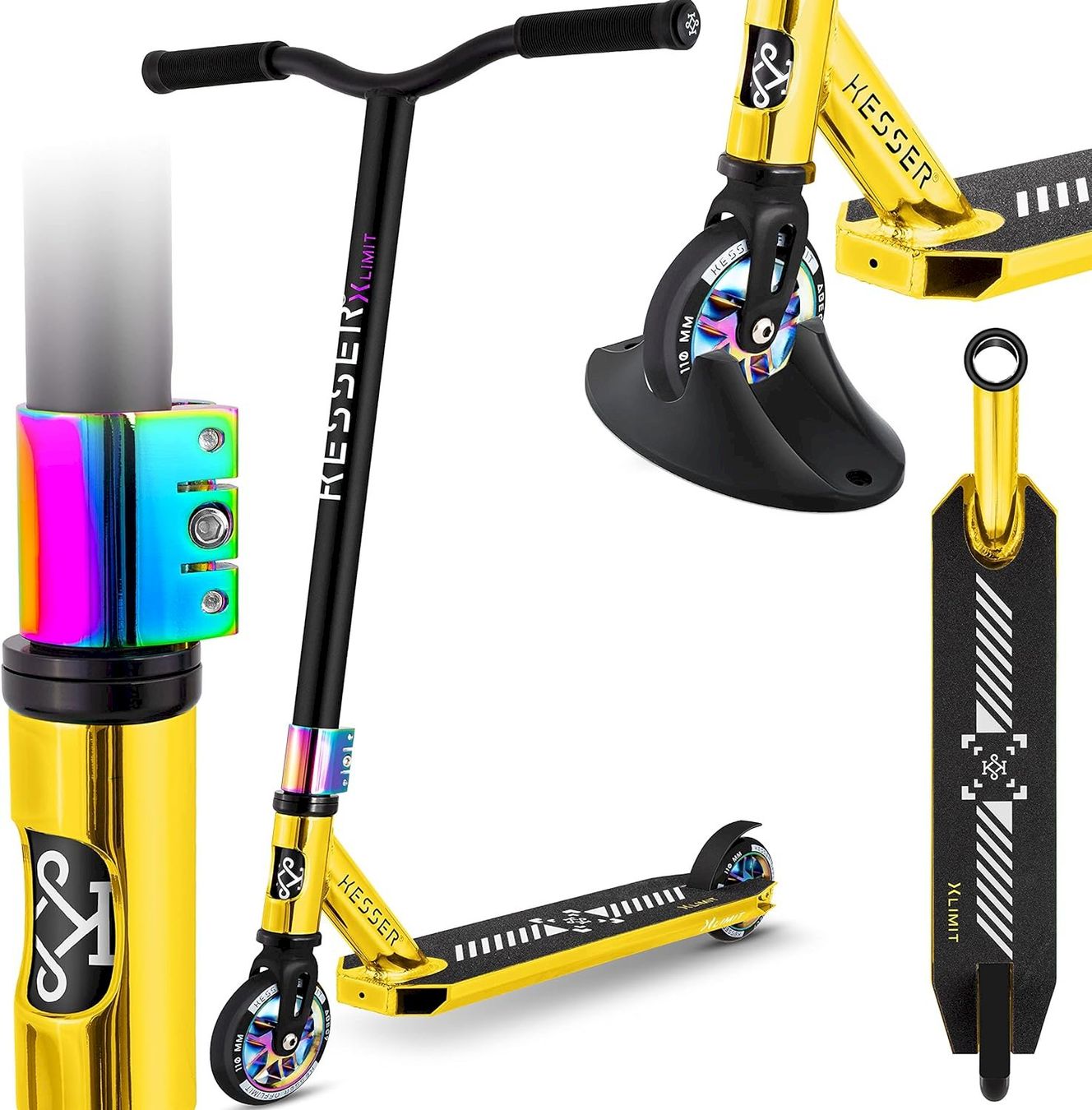 Fahrzeuge für Kinder: KESSER Stunt Scooter Chrome / Gold – Neu und originalverpackt aus Bottighofen von zaap