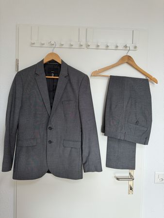 Herren Anzug H&M Regular Fit grau Grösse 46