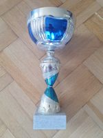 Coupe argenté et bleue de 40 cm