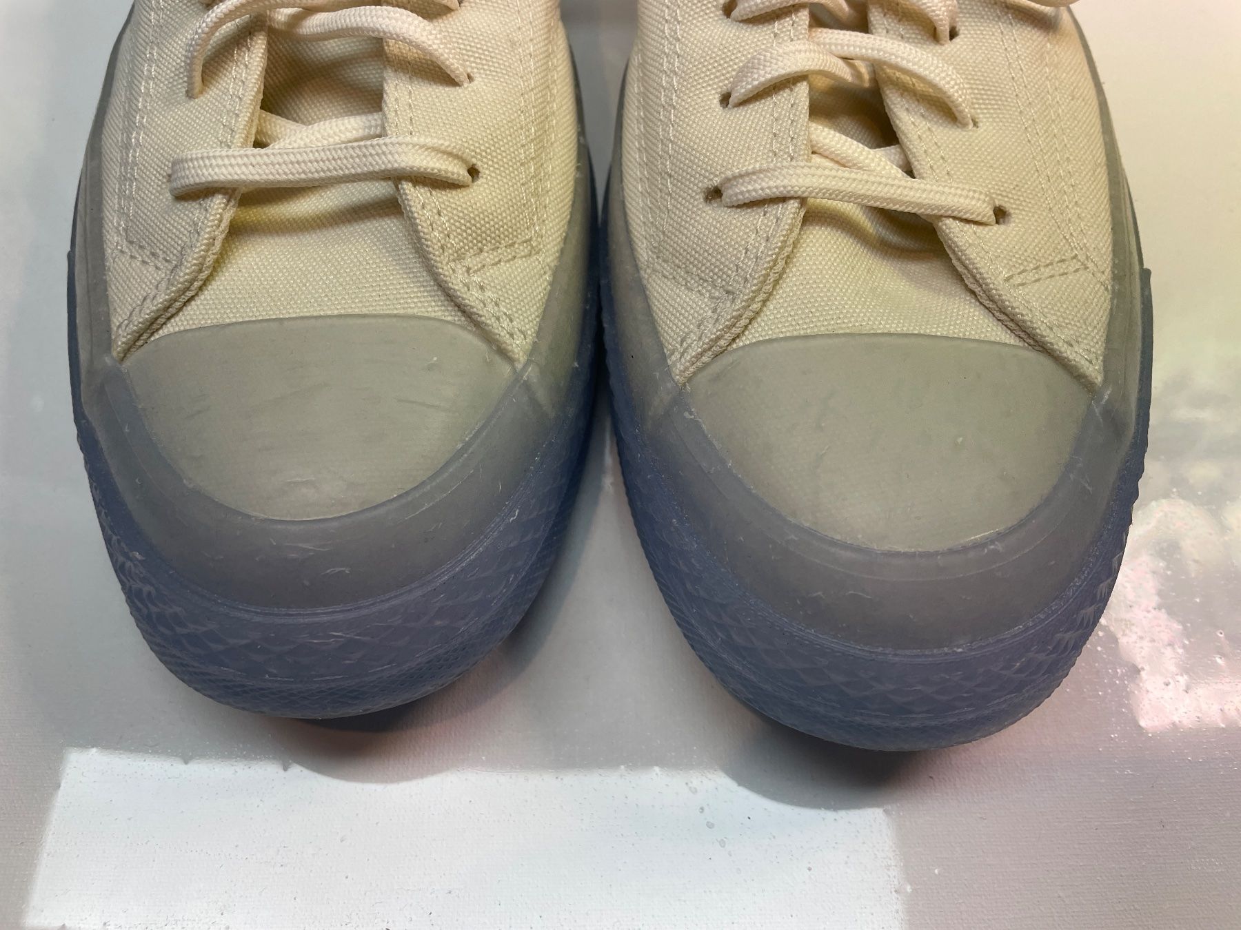Converse Herrenschuhe: Neue, weisse Converse 'All Star', transparente Sohle in 42.5 – Neu (gemäss Beschreibung) aus Wolfhausen von Mawere 6