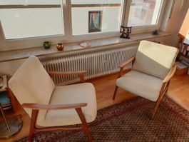 Paire de fauteuils en teck années 60 - Design vintage