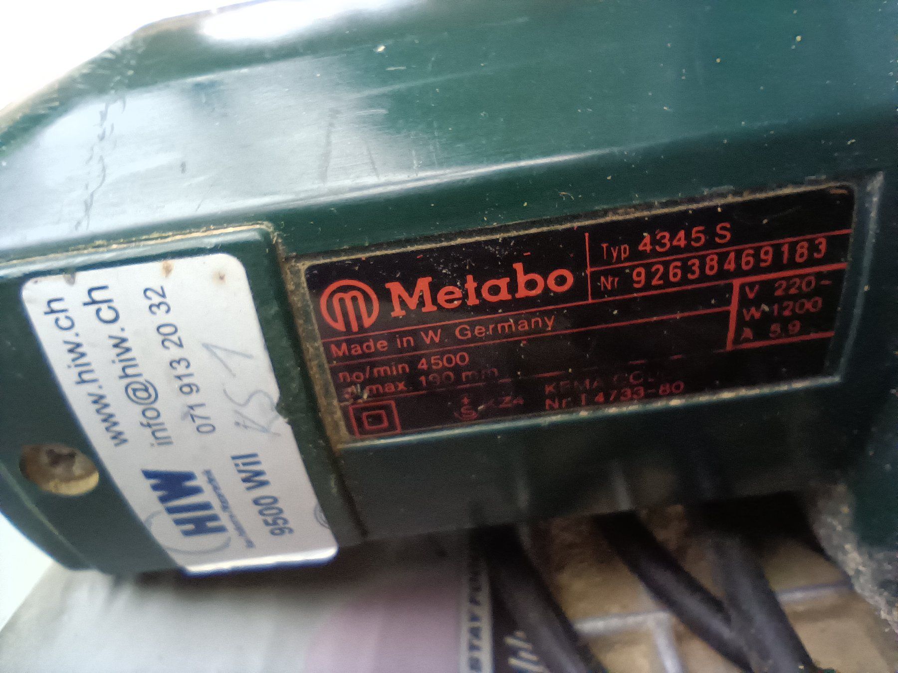 Metabo Sägen: Metabo 4345 S Handkreissäge – Gebraucht aus Oberegg von A-Z.Handel.Loehrer 4