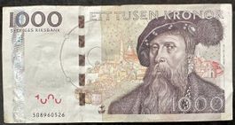 Schwedische 1000 Kronen Banknote, Top Zustand, Sammlerstück