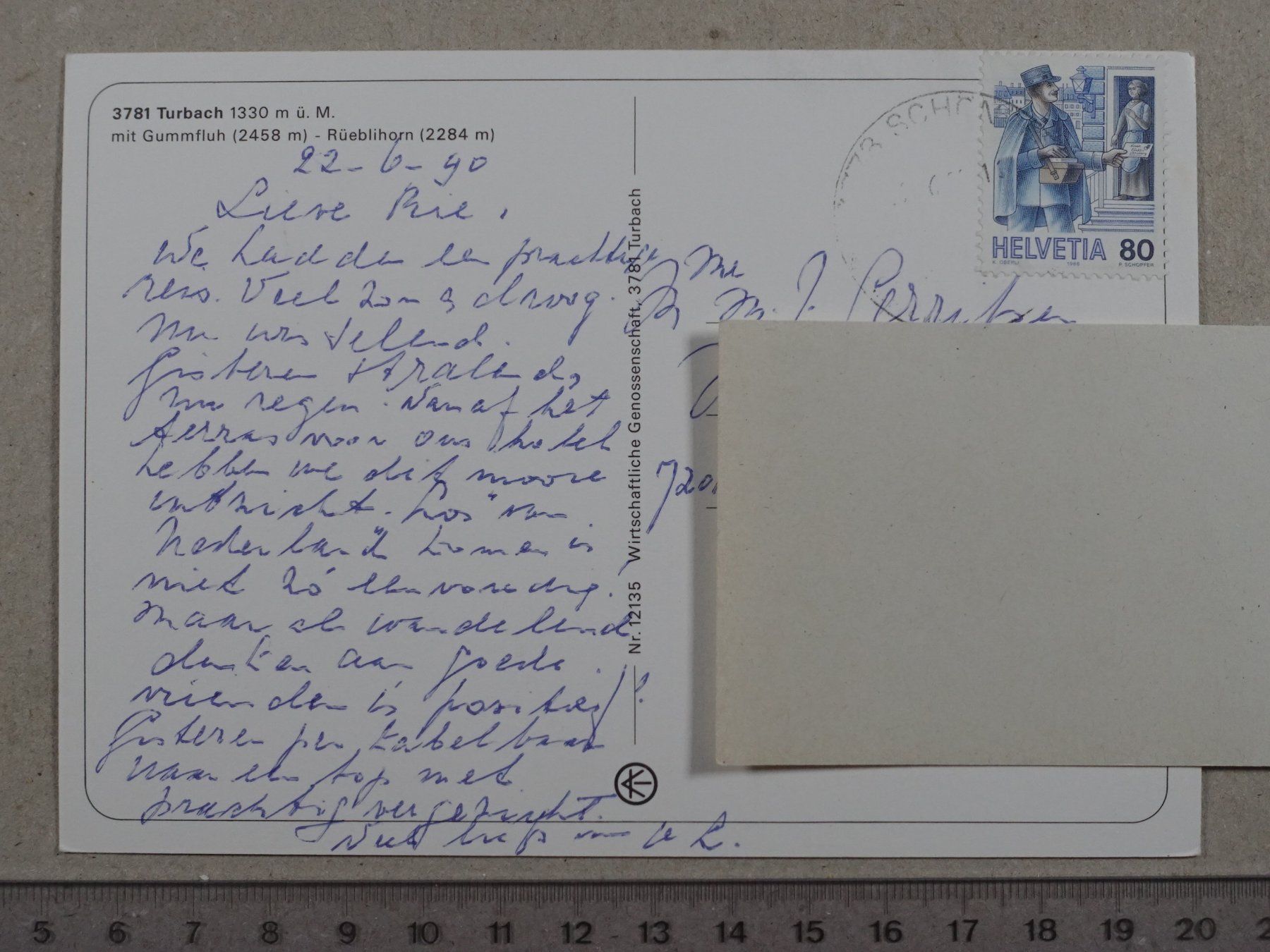 Cartoline postali: Turbach, 1990, Kuh, Kühe – Usato da Lenzburg venduto da fh1 1