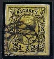 Altdeutschland 1855 Sachsen 3 Neu-Groschen gest.