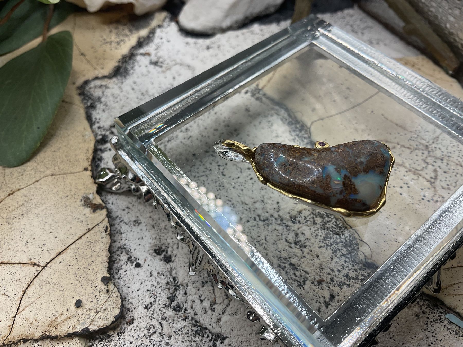 Ciondoli: Anhänger mit echtem, Boulderopal in Sterlingsilber, 22ct – Nuovo (secondo la descrizione) da Luzern venduto da S.Kern01 4