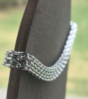 Bracciale uomo maglia grumetta acciaio nuovo