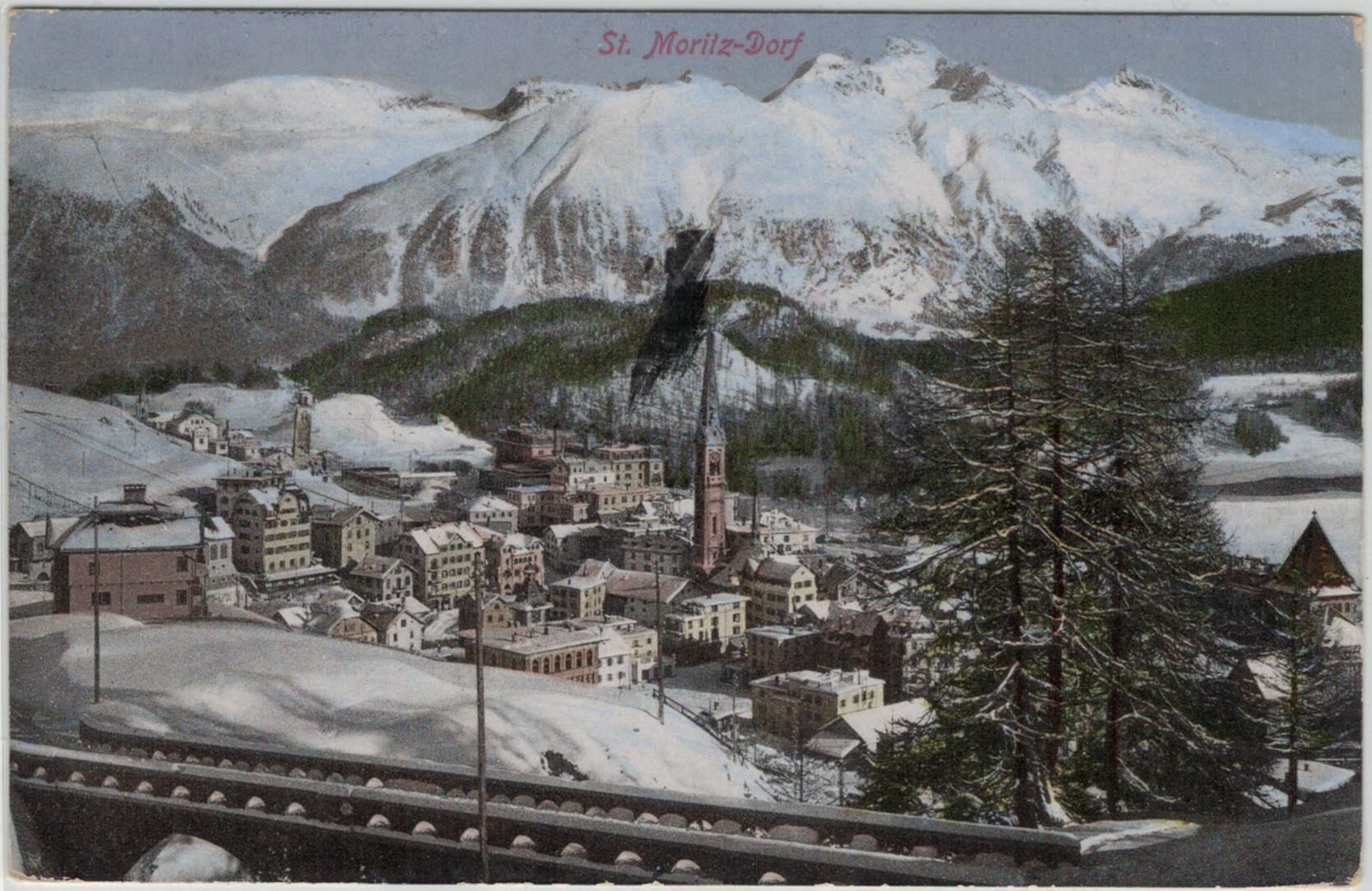 Ansichtskarten: GR 121 St. Moritz-Dorf Künzli-Tobler 1912 – Gebraucht aus Fribourg von philafri