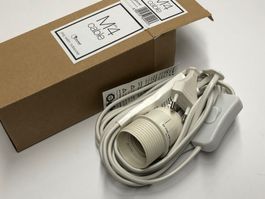 Lampenkabel 4m Fassung E27 - Stecker und Schalter / weiss