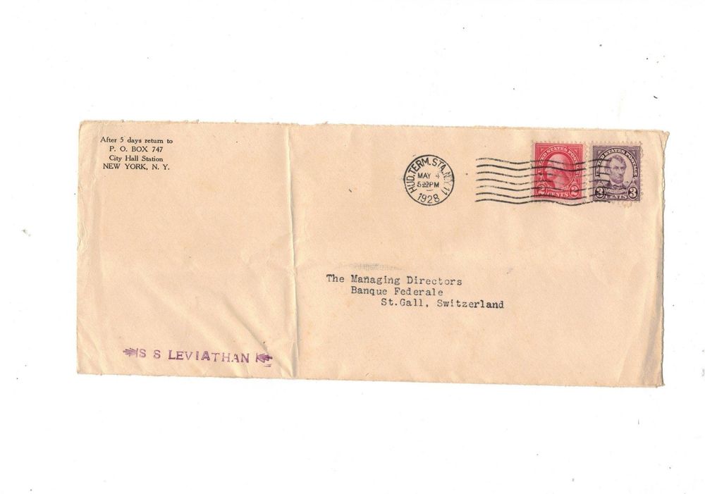 USA AMERIKA Briefmarken Stempel SS LEVITHAN Kaufen auf Ricardo