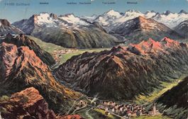Vogelschau-AK Gotthard, Göschenen, Teufelsbrücke, gel. 1927