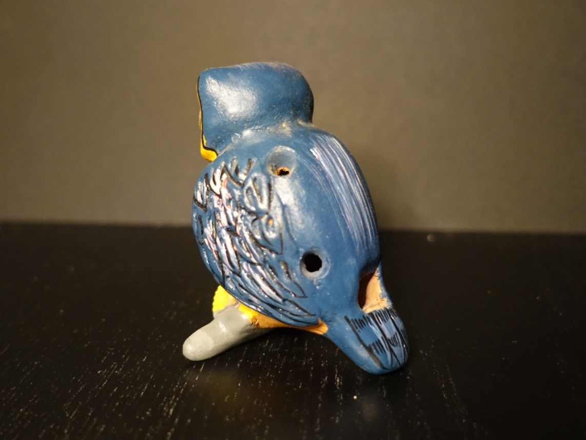 Statuette: Eule die eine Flöte ist, handbemalt – Usato da Russikon venduto da Eulenfeder 6