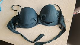 Parte superiore bikini verde/oro Valeria Beach Bum