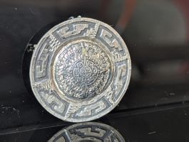 Mexican Sterling 925 Silver Aztec Calender Brooch