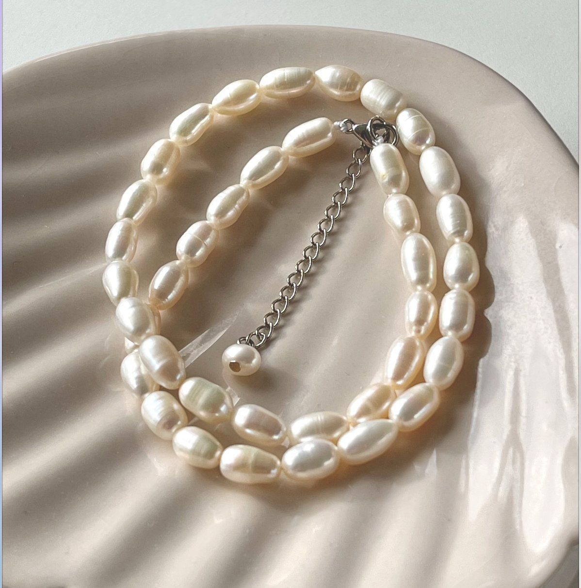 Perle (finte): Klassische reisform echte Perlenkette – Nuovo e nell'imballaggio originale da Romanshorn venduto da JK_Jewelry 4