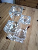 4 HERGISWILER GLAS KERZENSTÄNDER 