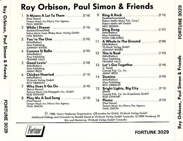CD: Roy Orbison, Paul Simon & Friends, CD, F9 – Usato da Sessa venduto da fraenklishop 1