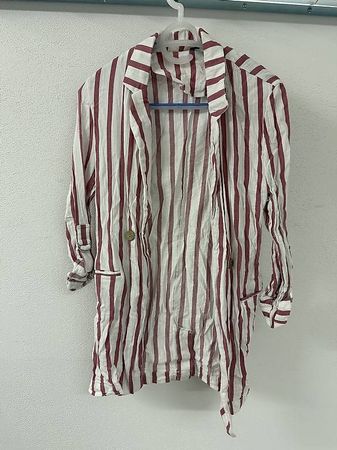 Rot-weiss gestreifter Blazer, Gr L