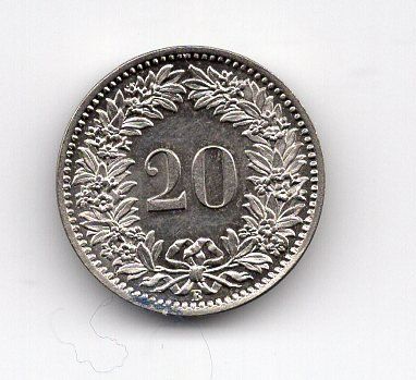 Tutti le monete: (2221) 20 Rappen, 1883, Super, stgl – Usato da Rüthi (Rheintal) venduto da erdnuessli1