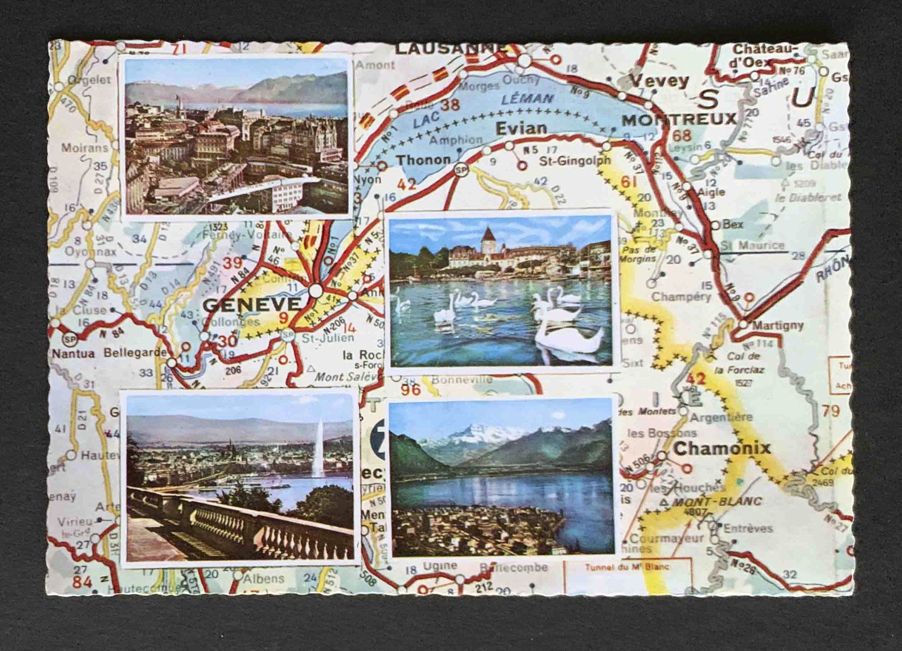 Cartoline postali: AK Carte du Lac Leman – Usato da Goldau venduto da artelier1