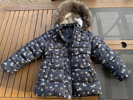 Name It Winterjacke Blumenmuster dunkelblau Grösse 122