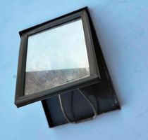 Vintage Klappspiegel Metall feldgrau – Reisespiegel / Rasier