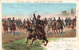 Schweiz Armee Feldartillerie Litho militare 