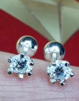 Boucles d'oreille argent avec diamants de moissanite 0,2 ct