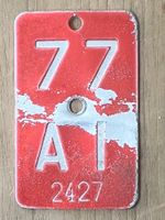 AI 77 - VELONUMMER - FAHRRADSCHILD - PLAQUE DE VELO - AI 77