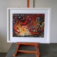 Neues Gemälde - direkt aus dem Atelier, mit Rahmen