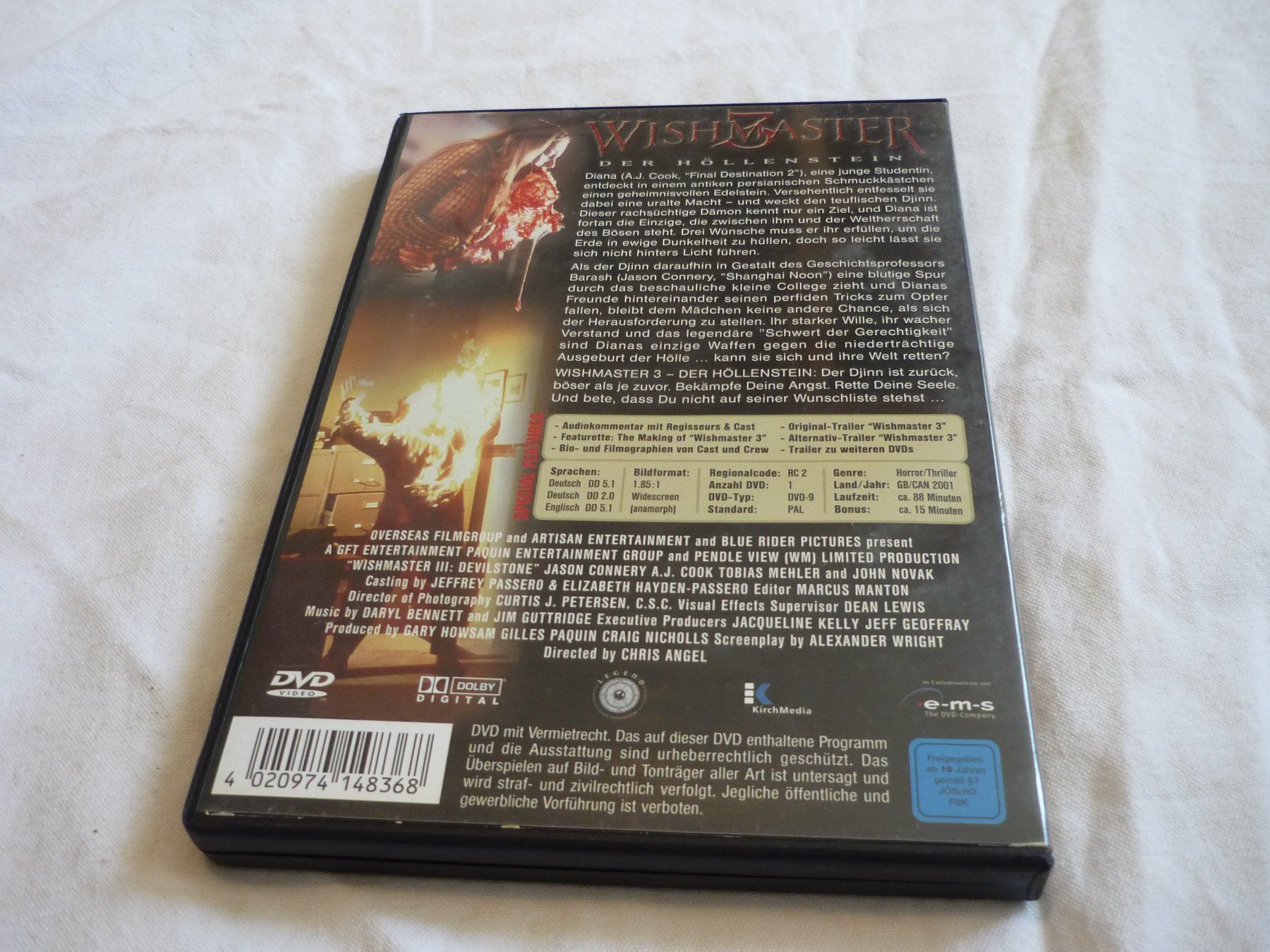 Tous les DVDs: DVD Rar Horror - Wishmaster 3 – D'occasion à Beringen par Flatretriever 2