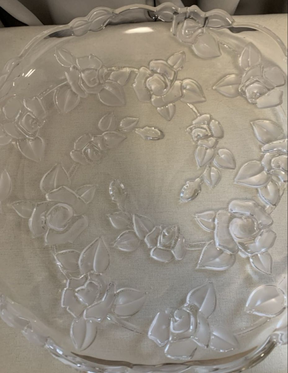 Walther Glas Piatti di portata: Walther-Glass 35cm Platter - Rose Design – Nuovo (secondo la descrizione) da Immensee venduto da Gitter 2