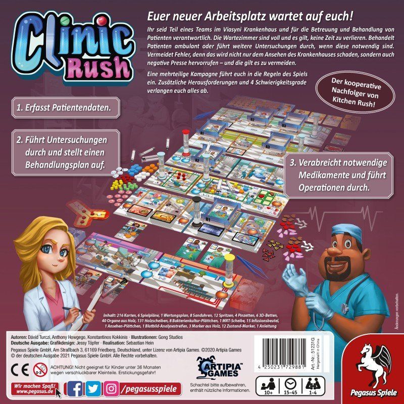 Pegasus Spiele Jeux: Spiel Clinic Rush – Neuf avec emballage d'origine à Uster par Ludit 1