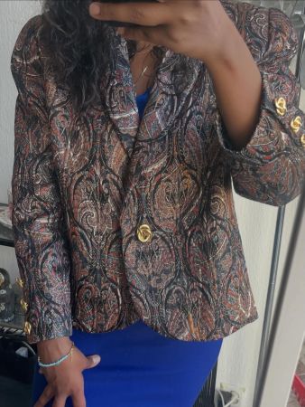 LUXERY Damen Blazer gemustert mit Goldschmuck neuwertig