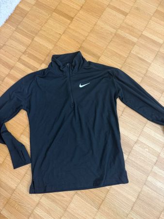 Nike Laufshirt Dri-Fit schwarz Reissverschluss Grösse XS