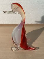 Canard en verre soufflé rouge/blanc 17cm vintage 👌