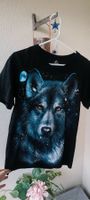 2 Vintage Style T-shirts mit Wolf Motiv